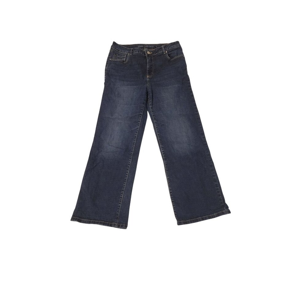 Woolworths Classic Collection cropped wide leg womens denim jeans size 14
